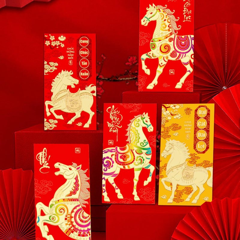 Red Envelopes Chinese New Year 2026, Money Envelopes For Cash, Hong Bao Lucky Red Envelope for Spring Festival of the Horse (G) - Image 2